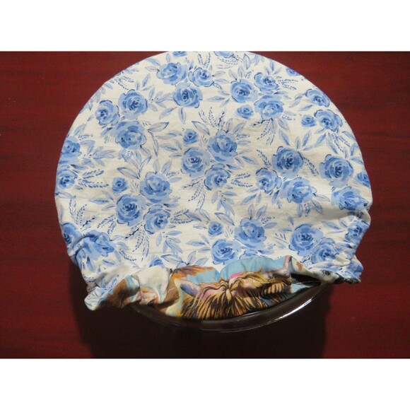 Kitchenaid Bowl Cover, Reversible Cows and Blue Rose Mixer Cover - Picture 2 of 6